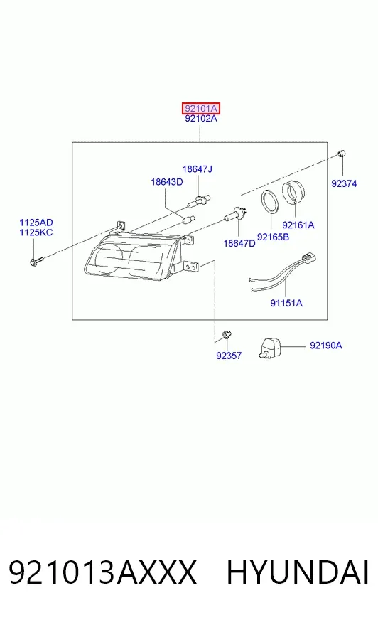 Фара ліва Hyundai Trajet FO