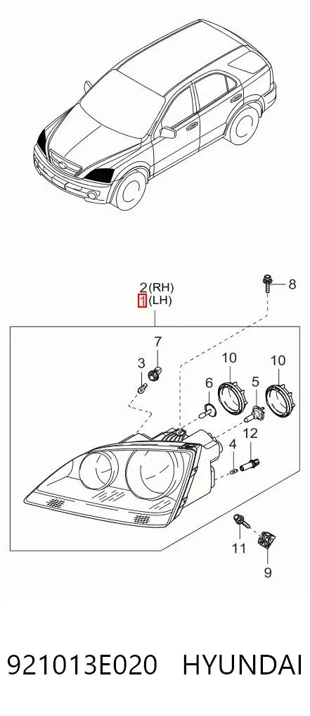 Фара ліва 921013E020 Hyundai/Kia