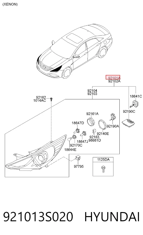 Фара ліва 921013S020 Hyundai/Kia