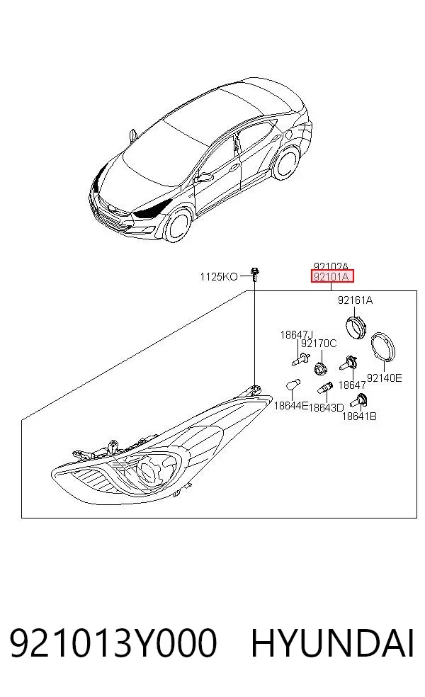 Фара ліва 921013Y000 Hyundai/Kia