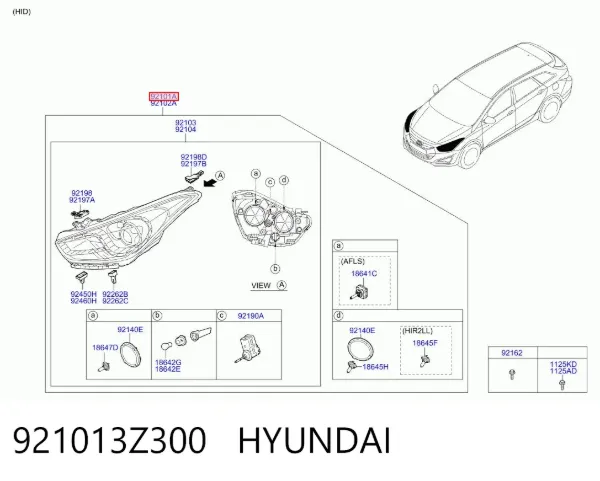 Фара ліва 921013Z300 Hyundai/Kia