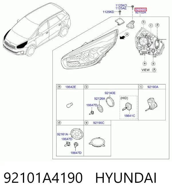 Фара ліва 92101A4190 Hyundai/Kia
