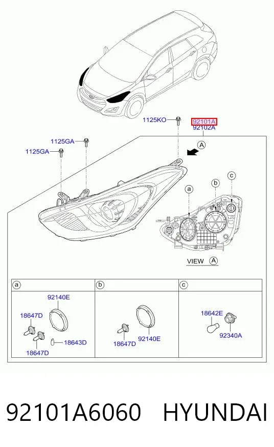 Фара ліва 92101A6060 Hyundai/Kia