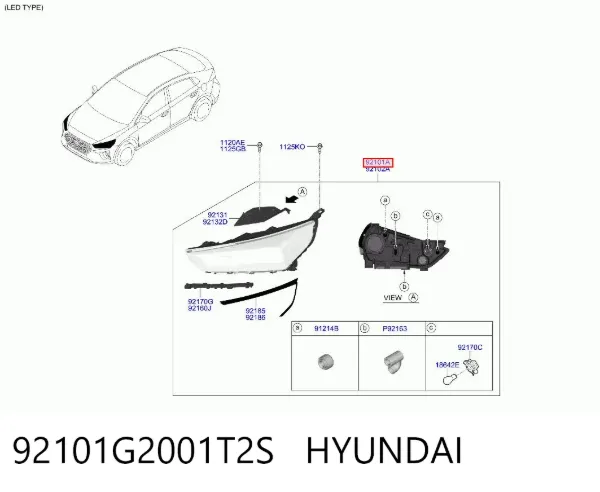 Фара ліва 92101G2001T2S Hyundai/Kia