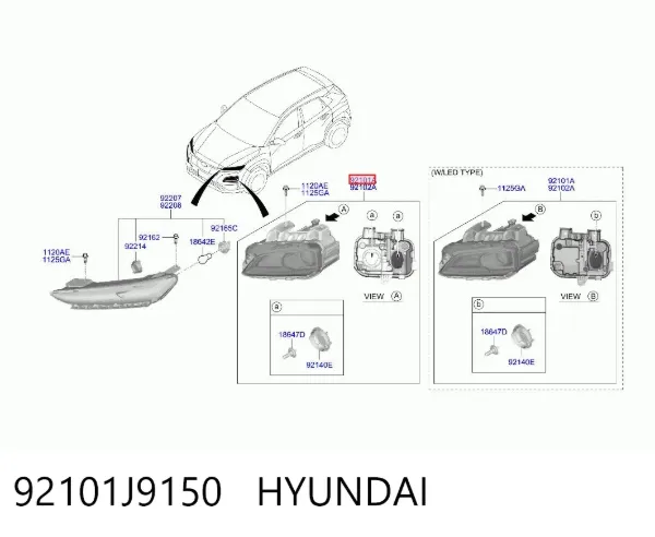 Фара ліва 92101J9150 Hyundai/Kia