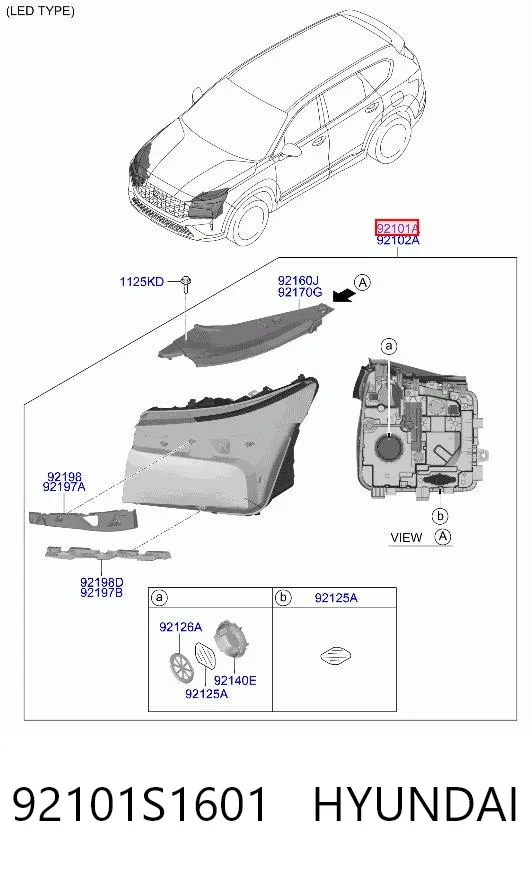 Фара ліва 92101S1601 Hyundai/Kia