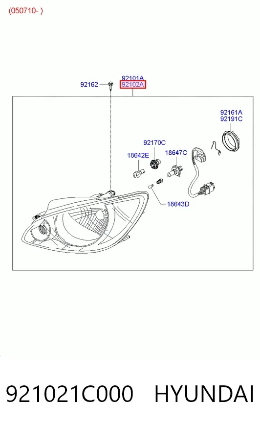 Фара права Hyundai Getz 