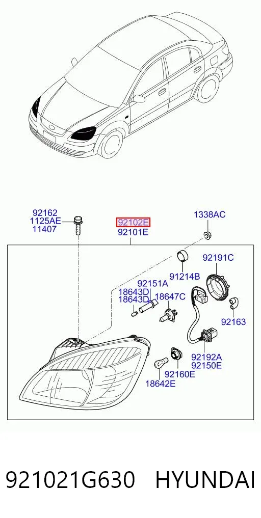 Фара права KIA Rio II