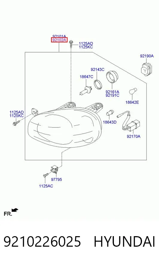 Фара права 9210226025 Hyundai/Kia