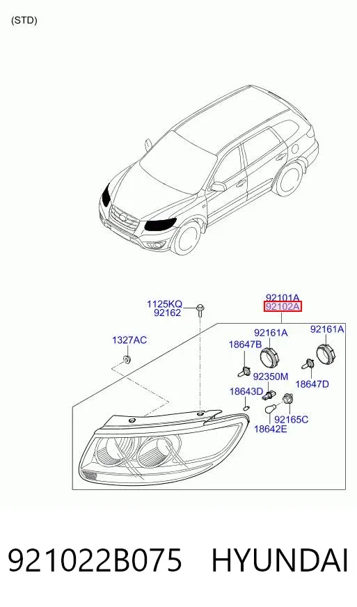 Фара права 921022B075 Hyundai/Kia