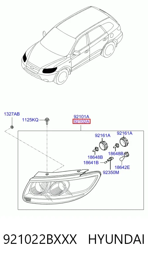 Фара права 921022BXXX Hyundai/Kia