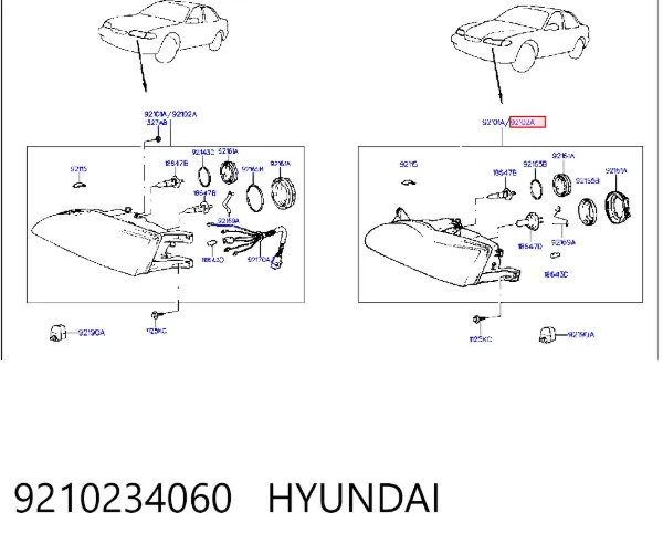 Фара права 9210234060 Hyundai/Kia