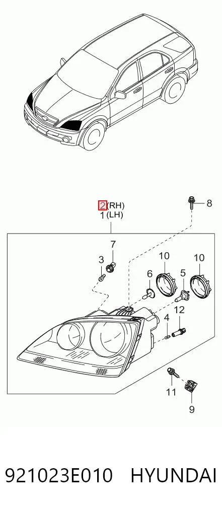Фара права KIA Sorento I