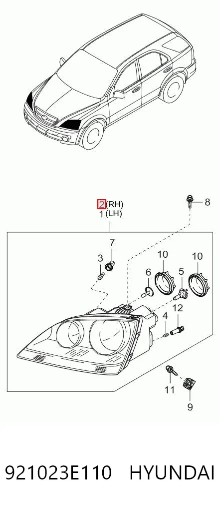 Фара права 921023E110 Hyundai/Kia