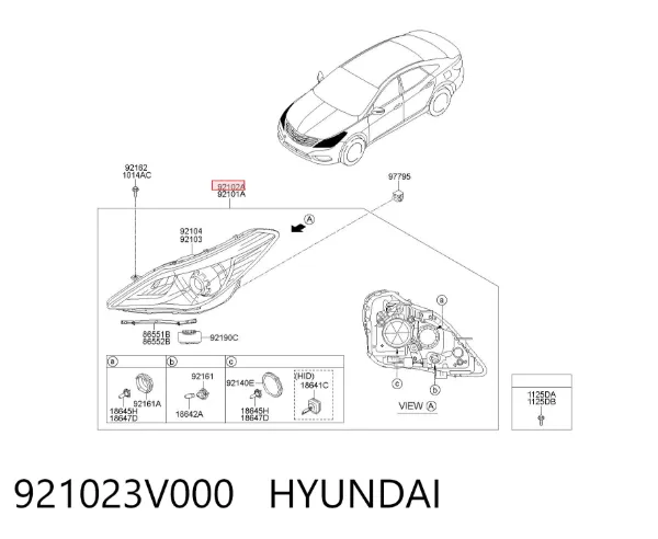 Фара права 921023V000 Hyundai/Kia