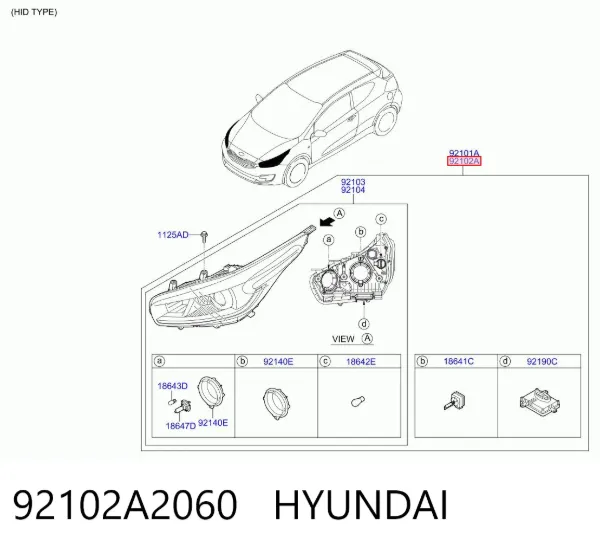 Фара права 92102A2060 Hyundai/Kia