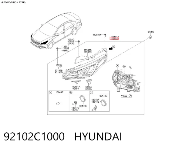 Фара права 92102C1000 Hyundai/Kia
