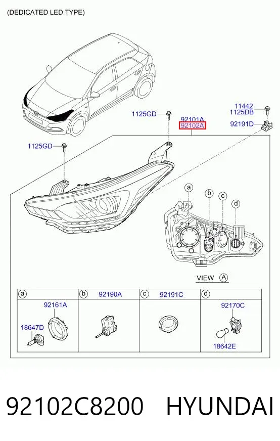 Фара права 92102C8200 Hyundai/Kia