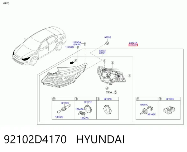 Фара права 92102D4170 Hyundai/Kia