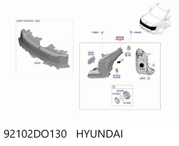 Фара права 92102DO130 Hyundai/Kia