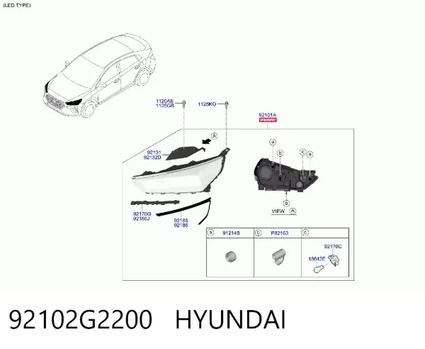 Фара права 92102G2200 Hyundai/Kia