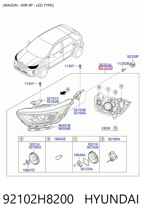 Фара права 92102H8200 Hyundai/Kia