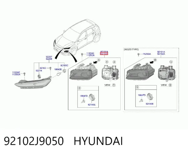 Фара права 92102J9050 Hyundai/Kia