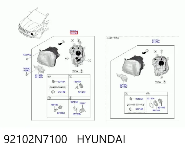 Фара права 92102N7100 Hyundai/Kia