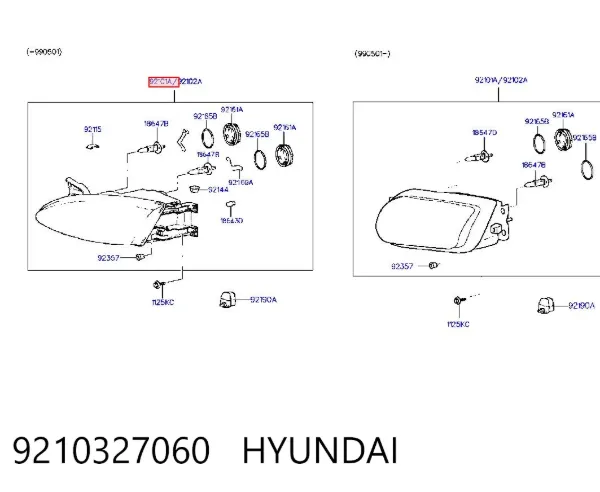 Фара ліва 9210327060 Hyundai/Kia