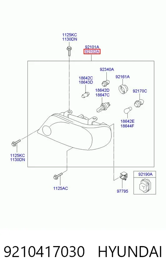 Фара права 9210417030 Hyundai/Kia