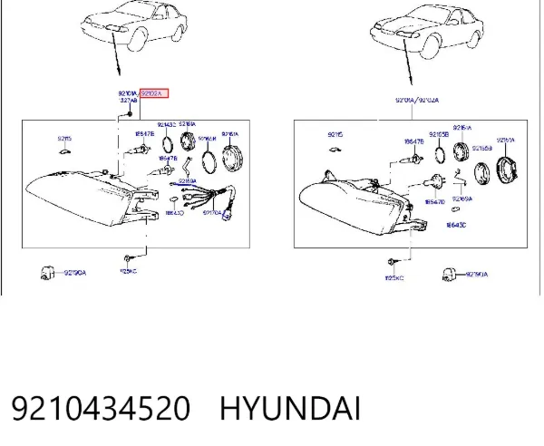 Фара права 9210434520 Hyundai/Kia