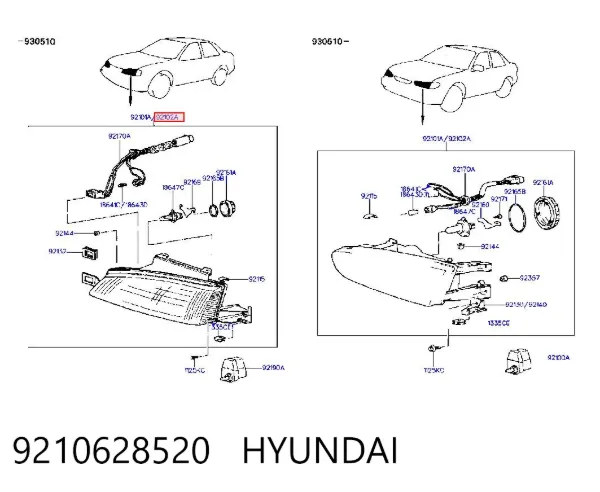 Фара права 9210628520 Hyundai/Kia