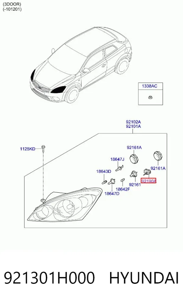 Коректор фар 921301H000 Hyundai/Kia