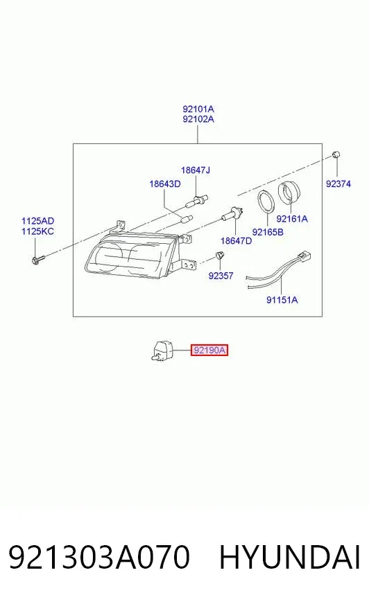 Коректор фар 921303A070 Hyundai/Kia