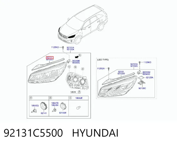 Кронштейн (адаптер) кріплення фари передньої 92131C5500 Hyundai/Kia