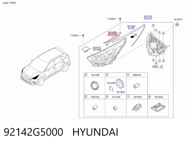 Кронштейн (адаптер) кріплення фари передньої 92142G5000 Hyundai/Kia