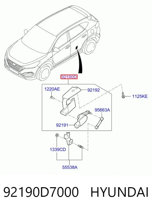 Коректор фар 92190D7000 Hyundai/Kia