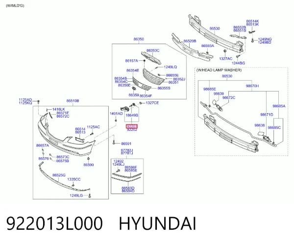 Фара протитуманна, ліва 922013L000 Hyundai/Kia