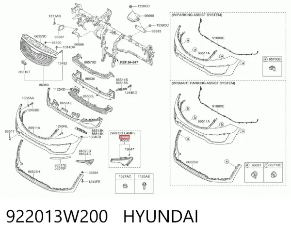Фара протитуманна, ліва 922013W200 Hyundai/Kia