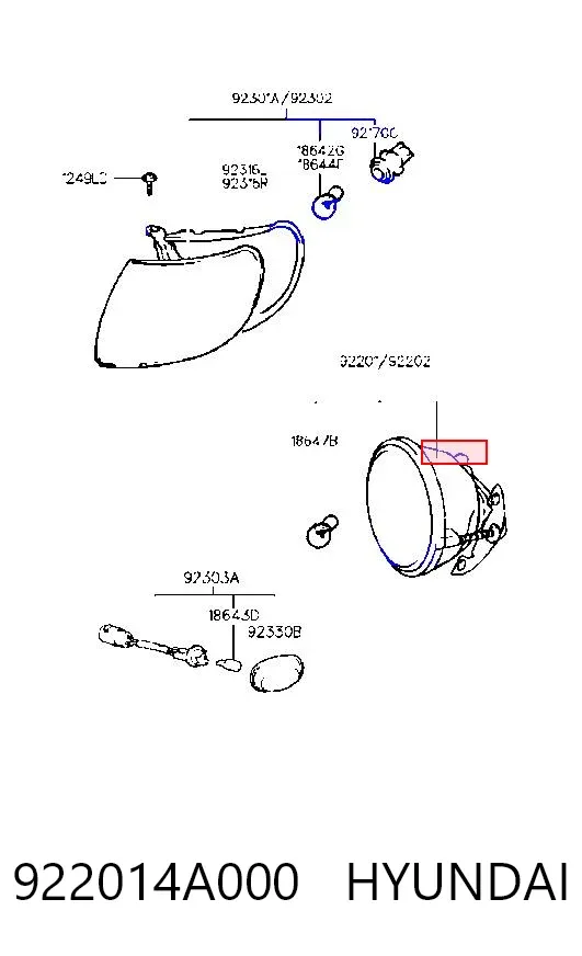 Фара протитуманна, ліва Hyundai H-1 STAREX Starex
