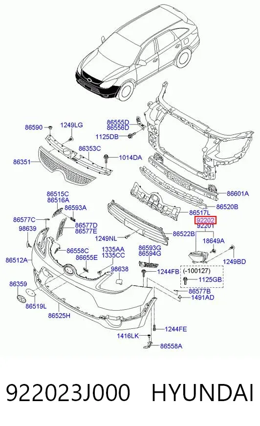 Фара протитуманна, права 922023J000 Hyundai/Kia