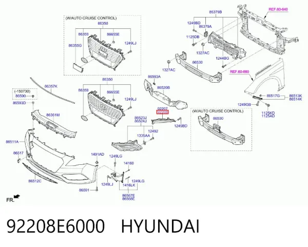 Габарит передній правий 92208E6000 Hyundai/Kia