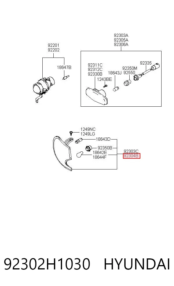 Вказівник повороту правий 92302H1030 Hyundai/Kia