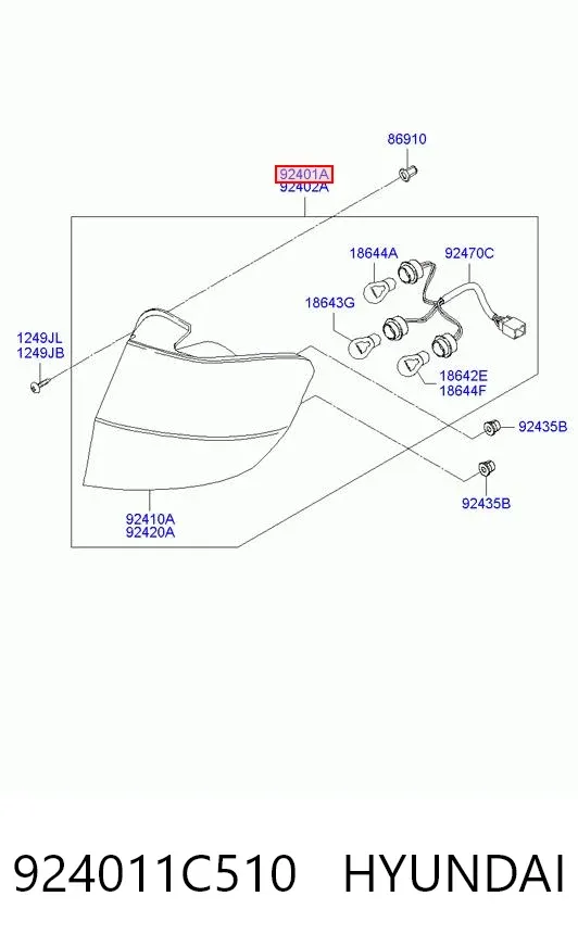 Лівий стоп 924011C510 Hyundai/Kia