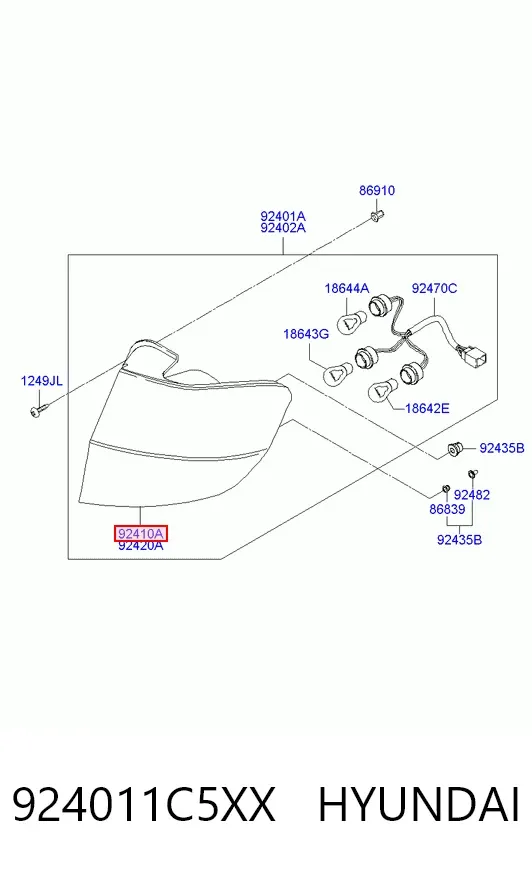 Лівий стоп 924011C5XX Hyundai/Kia
