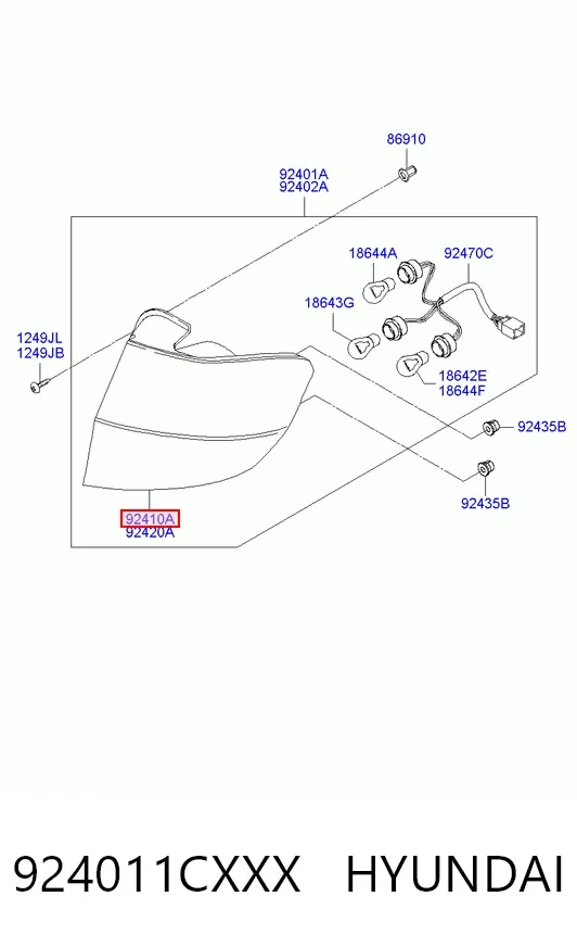 Лівий стоп 924011CXXX Hyundai/Kia