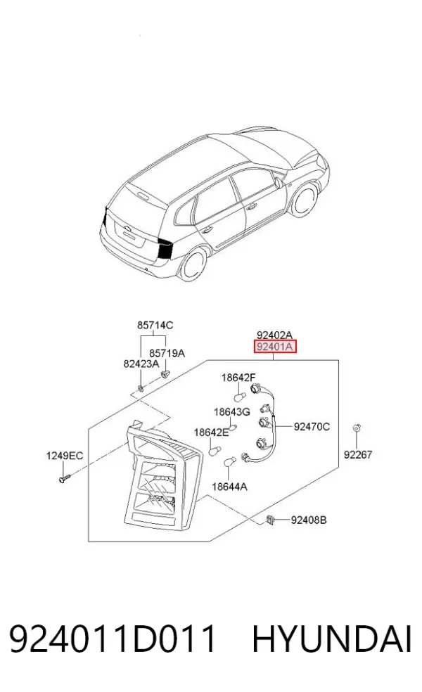 Лівий стоп 924011D011 Hyundai/Kia