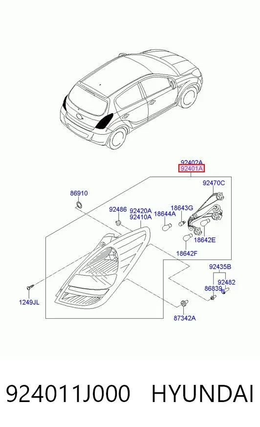 Лівий стоп 924011J000 Hyundai/Kia