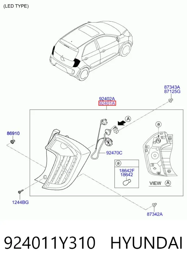 Лівий стоп 924011Y310 Hyundai/Kia