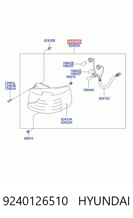 Лівий стоп 9240126510 Hyundai/Kia